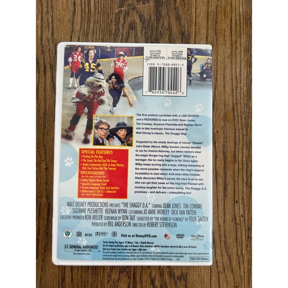 The Shaggy D.A. DVD 2006 Comedy Family Movie Dean Jones Tim Conway Pre-Owned - Picture 2 of 4